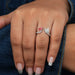 [A Women wearing Pink Butterfly Cut Open Cuff Ring]-[Ouros Jewels]