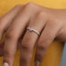 [A Women wearing Pink Kite Diamond Solitaire Ring]-[Ouros Jewels]