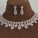 [Beautiful Front View Of Pink Lab Diamond Bridal Necklace]-[Ouros Jewels]