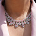 [On Neck Eye-Checking Pink Round Cut Diamond Bridal Necklace]-[Ouros Jewels]
