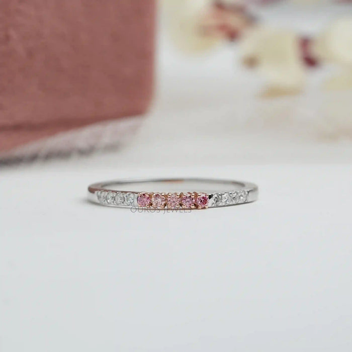 [Pink Diamond Wedding Ring]-[Ouros Jewels]