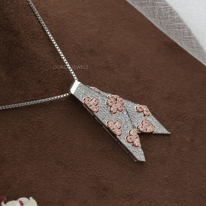 Round Cut Lab Grown Diamond Tie Pendant