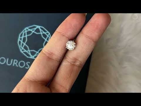 [Youtube Video of Round Lab Diamond Studs Earrings For Men]-[Ouros Jewels]