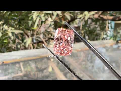 Youtube Video Cushion Cut Pink Diamond in a Tweezer 