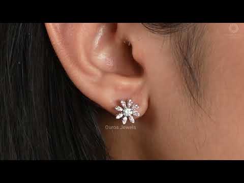 [Youtube Video of Pink Flower Shape Stud Earrings]-[Ouros Jewels]