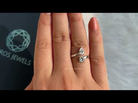 [Youtube Video of Pear and Round Bypass Diamond Ring]-[Ouros Jewels]