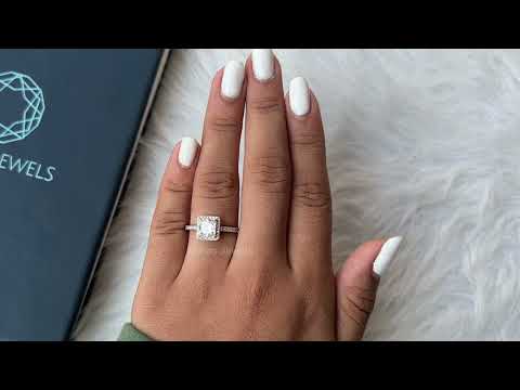 [Video of Princess cut accent engagement ring]-[Ouros Jewels]