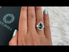 [Youtube View Of Blue Pear Cut Halo Diamond Engagement Ring]-[Ouros Jewels]