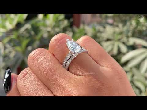 [YouTube Video Of Pear Shaped Lab Dimaond Wedding Ring Set]