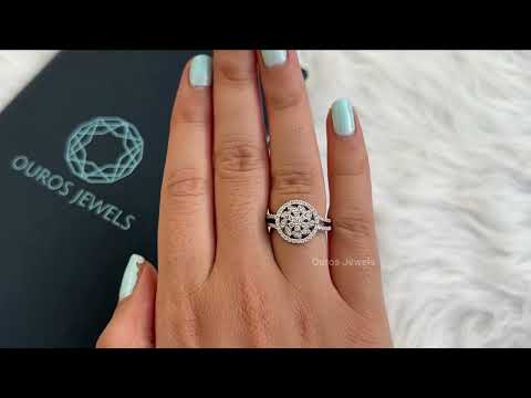 [Youtube Video of Round Diamond Halo Set Engagement Ring]-[Ouros Jewels]