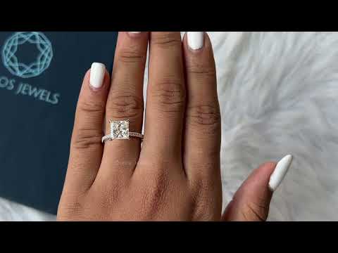 [Yotube Video of Princess Cut Solitaire Accent Engagement Ring]-[Ouros Jewels]
