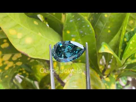 [Youtube Video of Greenish Blue Pear Lab Grown Diamond]-[Ouros Jewels]