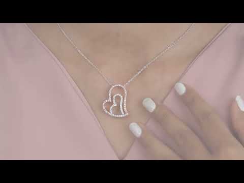 [Youtube Video of Double Heart Diamond Pendant]-[Ouros Jewels]