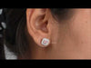 [Youtube Video of Pink Round Diamond Halo Stud Earrings]-[Ouros Jewels]