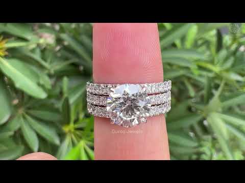 [YouTube Video Of Round Cut Solitaire Diamond Bridal Ring Set]-[Ouros Jewels]