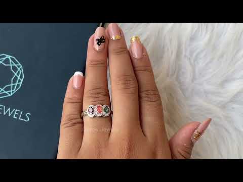 [Youtube Video of Tri Color Three Stone Lab Diamond Ring]-[Ouros Jewels]