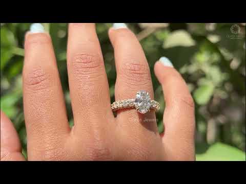 [Youtube Video Of Oval Cut Diamond Solitaire Accent Engagement Ring]-[Ouros Jewels]