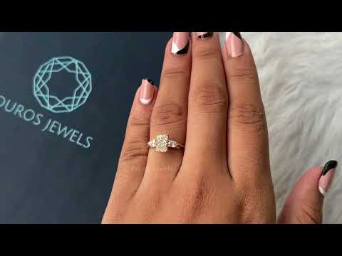[Youtube Video of Three Stone Lab Diamond Engagement Ring]-[Ouros Jewels]