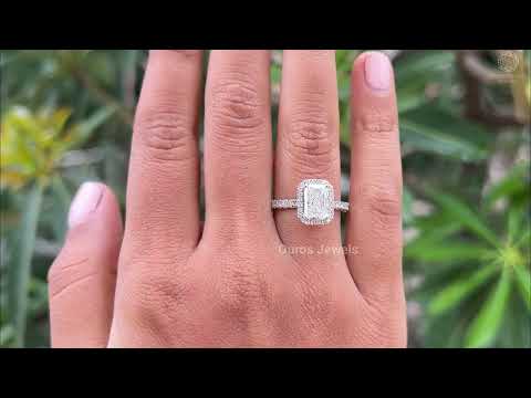 [YouTube Video Of Radiant Cut Lab Diamond Halo Engagement Ring]-[Ouros Jewels]