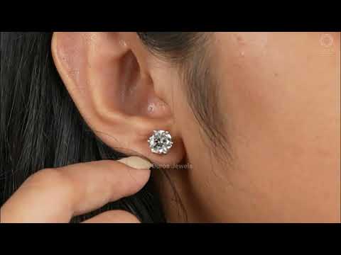 [Youtube Video of Old European Round Diamond Stud Earrings]-[Ouros Jewels]