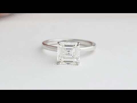 [Youtube Video of Asscher Cut Solitaire Diamond Ring]-[Ouros Jewels]
