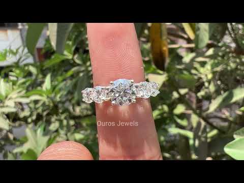[Youtube Video of Five Lab Diamond Round Cut Engagement Ring]-[Ouros Jewels]