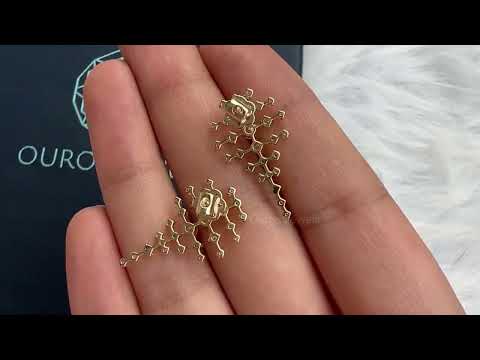 [Youtube Video of Cluster Round Drop Earrings]-[Ouros Jewels]