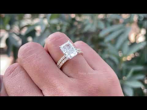 [YouTube Video Of Radiant Cut Diamond Wedding Ring Set]-[Ouros Jewels]