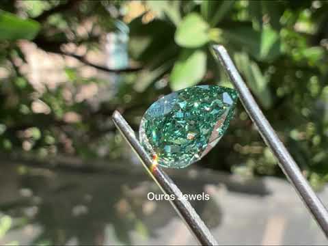 [Youtube View Of Pear Cut Lab Grown Diamond]-[Ouros Jewels]