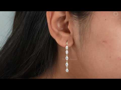 [Youtube Video of Pear and Marquise Diamond Earrings]-[Ouros Jewels]