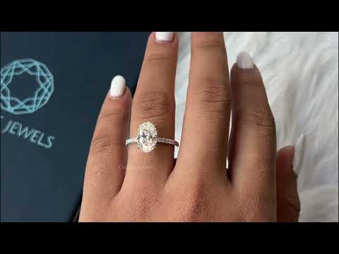 [Youtube Video of Oval Diamond Solitaire Accent Ring]-[Ouros Jewels]