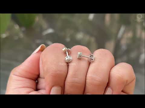 [Youtube Video of Round Diamond Cluster Earrings]-[Ouros Jewels]