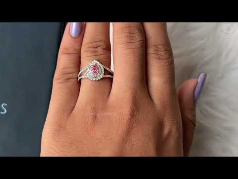 [Youtube Video of Pink Pear Diamond Split Shank Ring]-[Ouros Jewels]