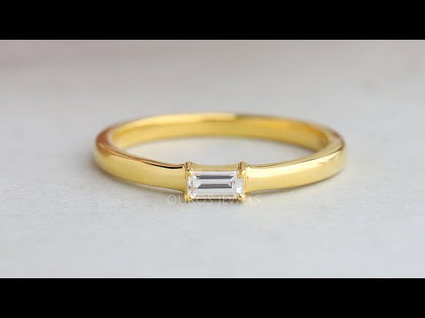[Youtube Video of Baguette Solitaire Diamond Ring]-[Ouros Jewels]