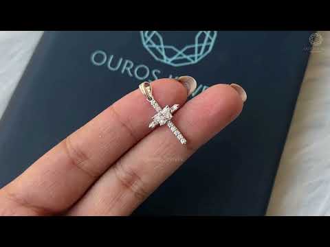 [Youtube Video of Butterfly Cut Lab Diamond Cross Pendant]-[Ouros Jewels]