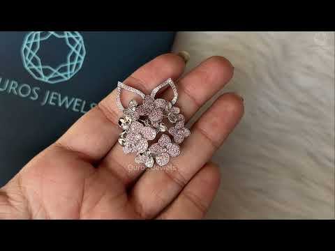[Youtube Video of Flower Shaped Round Lab Diamond Pendant]-[Ouros Jewels]