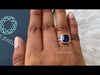 [Youtube Video of Blue Cushion Cut Halo Engagement Ring]-[Ouros Jewels]
