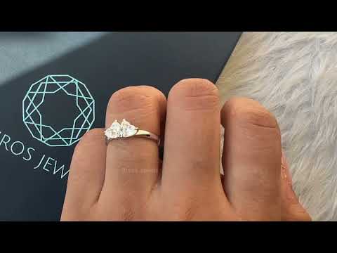 [Youtube Video of Two Heart Shape Lab Diamond Engagement Ring]-[Ouros Jewels]