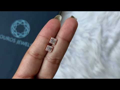[video of lab grown diamond studs earrings][Ouros Jewels]