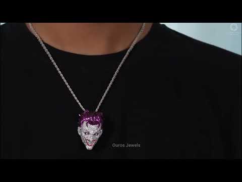 [Youtube Video of Round Diamond Joker Hip Hop Pendant]-[Ouros Jewels]