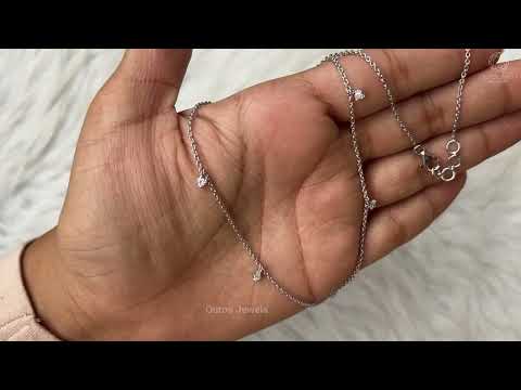 [Youtube Video of Princess Cut Lab Diamond Necklace]-[Ouros Jewels]