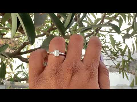 [YouTube Video Of Lab Created Emerald Cut Five Stone Engagement ]-[Ouris Jewels]