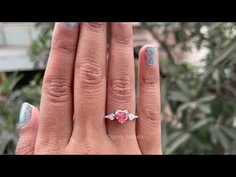 [Youtube Video Of Heart Shaped 3 Stone Engagement Ring]-[Ouros Jewels]