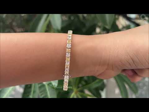 [Youtube Video of Yellow Cushion Diamond Bracelet]-[Ouros Jewels]