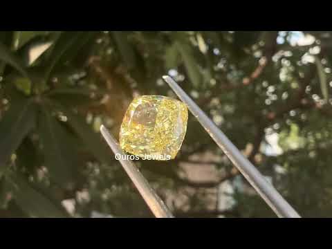 [Youtube Video of Cushion Yellow Diamond]-[Ouros Jewels]