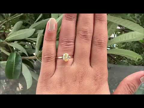 [Youtube Video of Fancy Yellow Oval Cut Lab Grown Diamond Engagement Ring]-[Ouros Jewels]