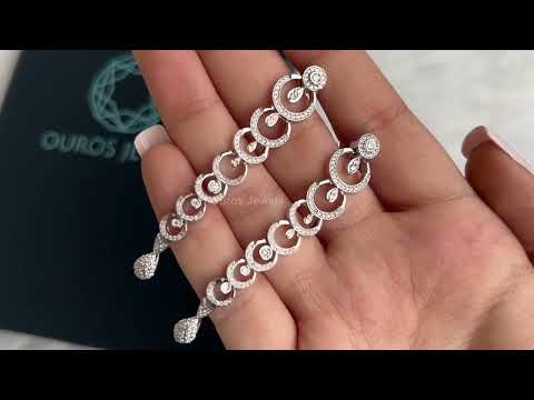 [Youtube Video of Round Diamond Tassel Earrings]-[Ouros Jewels]