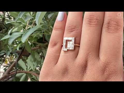 [Youtube Video of Baguette Cut Diamond Engagement Ring]-[Ouros Jewels]