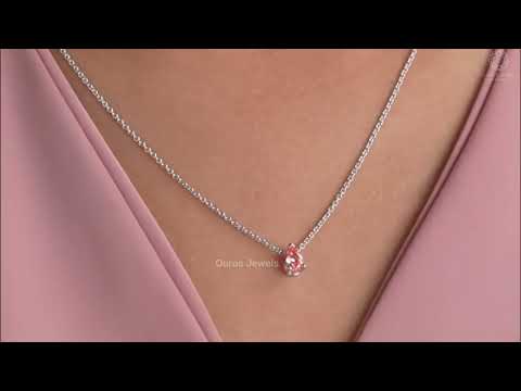 [Youtube Video of Pink Pear Lab Diamond Pendant]-[Ouros Jewels]