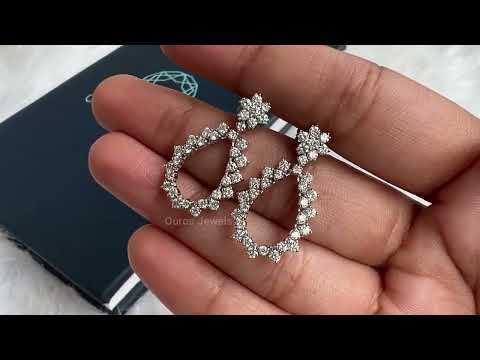 [Youtube Video of Open Pear Style Round Cut Earrings]-[Ouros Jewels]